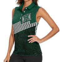 Hawaii Rainbow Warriors Alumni Custom Women Sleeveless Polo Shirt Kanaka Arrows Tropical Vibes LT7 - Polynesian Pride