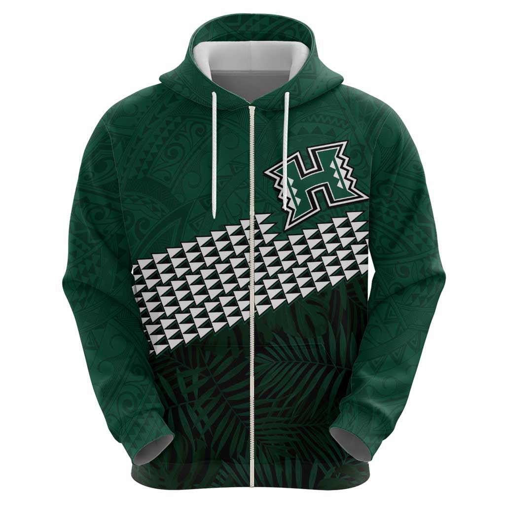 Hawaii Rainbow Warriors Alumni Custom Zip Hoodie Kanaka Arrows Tropical Vibes LT7 - Polynesian Pride