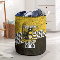 Hawaii Nanakuli High Alumni Custom Laundry Basket Kanaka Arrows Tropical Vibes LT7 Yellow Black - Polynesian Pride