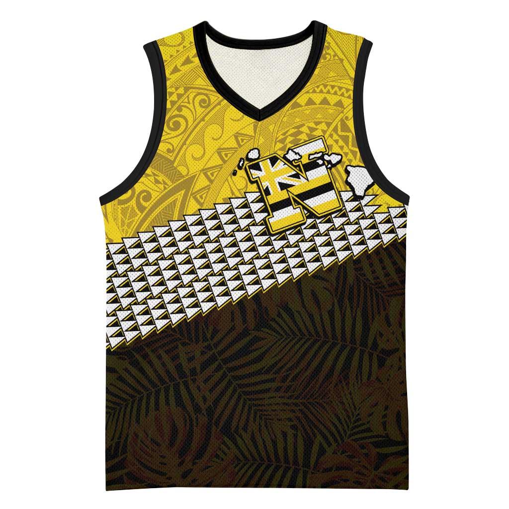 Hawaii Nanakuli High Alumni Custom Basketball Jersey Kanaka Arrows Tropical Vibes LT7 Unisex Yellow Black - Polynesian Pride