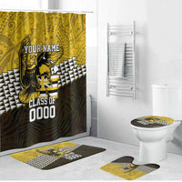 Hawaii Nanakuli High Alumni Custom Bathroom Set Kanaka Arrows Tropical Vibes LT7 Bathroom Set (4 pcs) Yellow Black - Polynesian Pride
