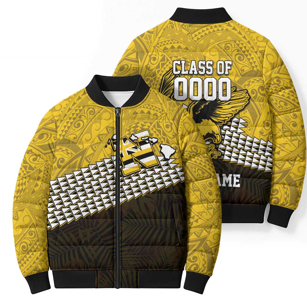 Hawaii Nanakuli High Alumni Custom Bomber Puffer Jacket Kanaka Arrows Tropical Vibes LT7 - Polynesian Pride