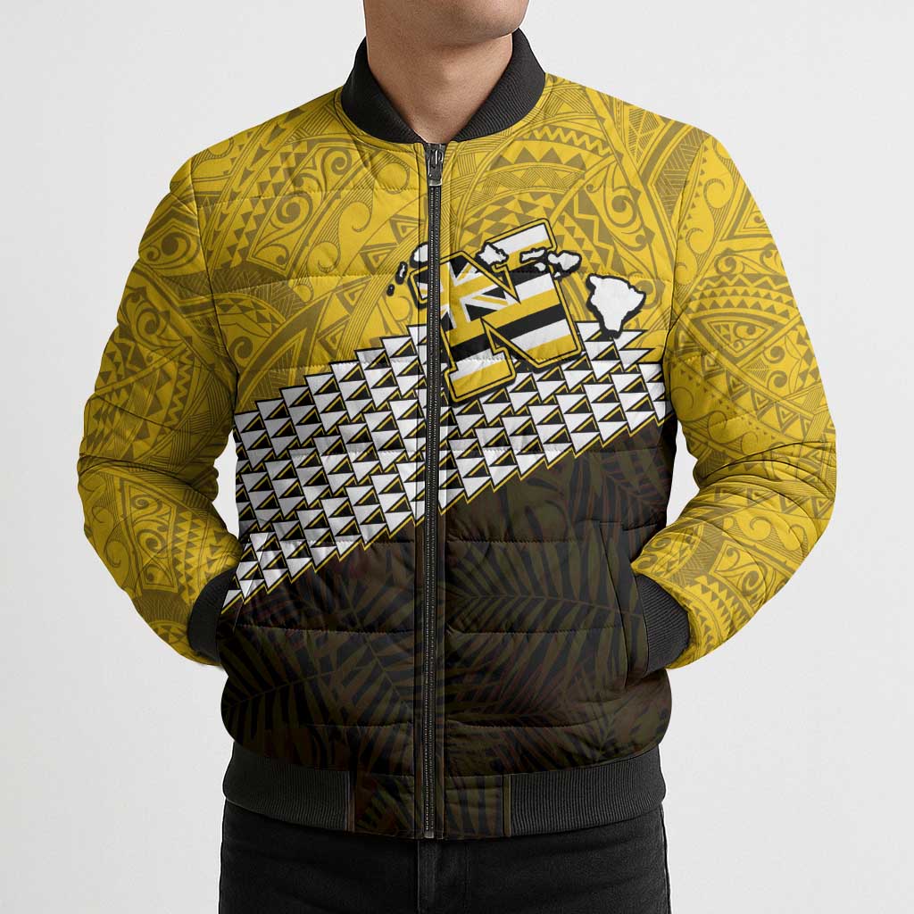Hawaii Nanakuli High Alumni Custom Bomber Puffer Jacket Kanaka Arrows Tropical Vibes LT7 - Polynesian Pride