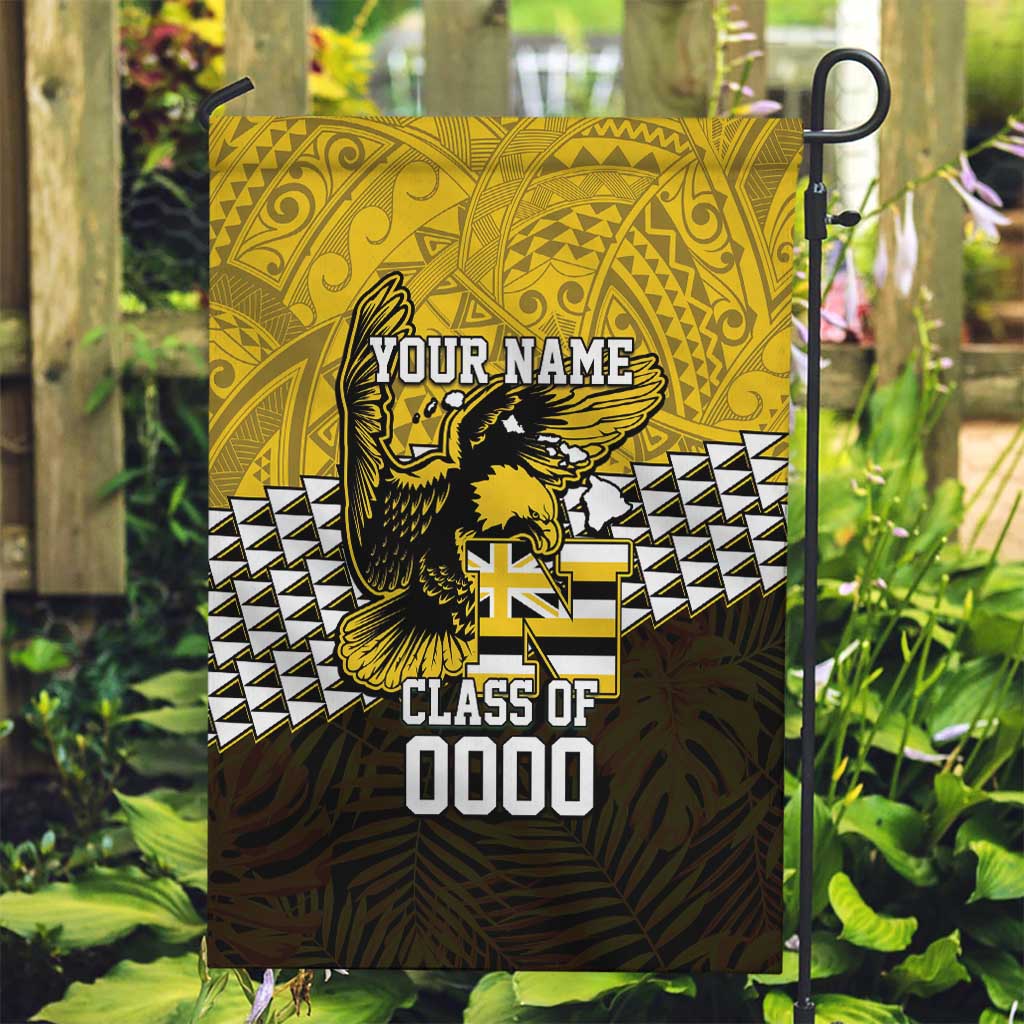 Hawaii Nanakuli High Alumni Custom Garden Flag Kanaka Arrows Tropical Vibes LT7 Garden Flag Yellow Black - Polynesian Pride