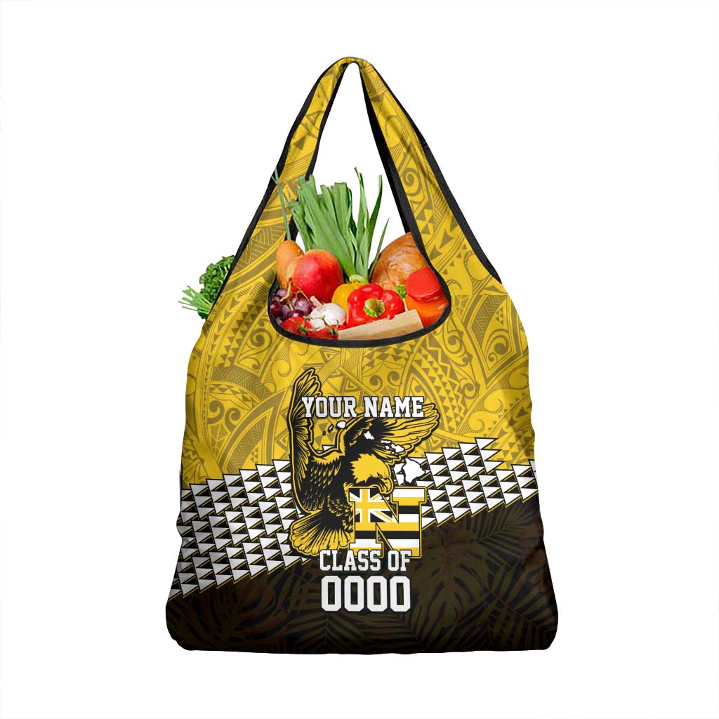 Hawaii Nanakuli High Alumni Custom Grocery Bag Kanaka Arrows Tropical Vibes LT7 1-pack One Size Yellow Black - Polynesian Pride