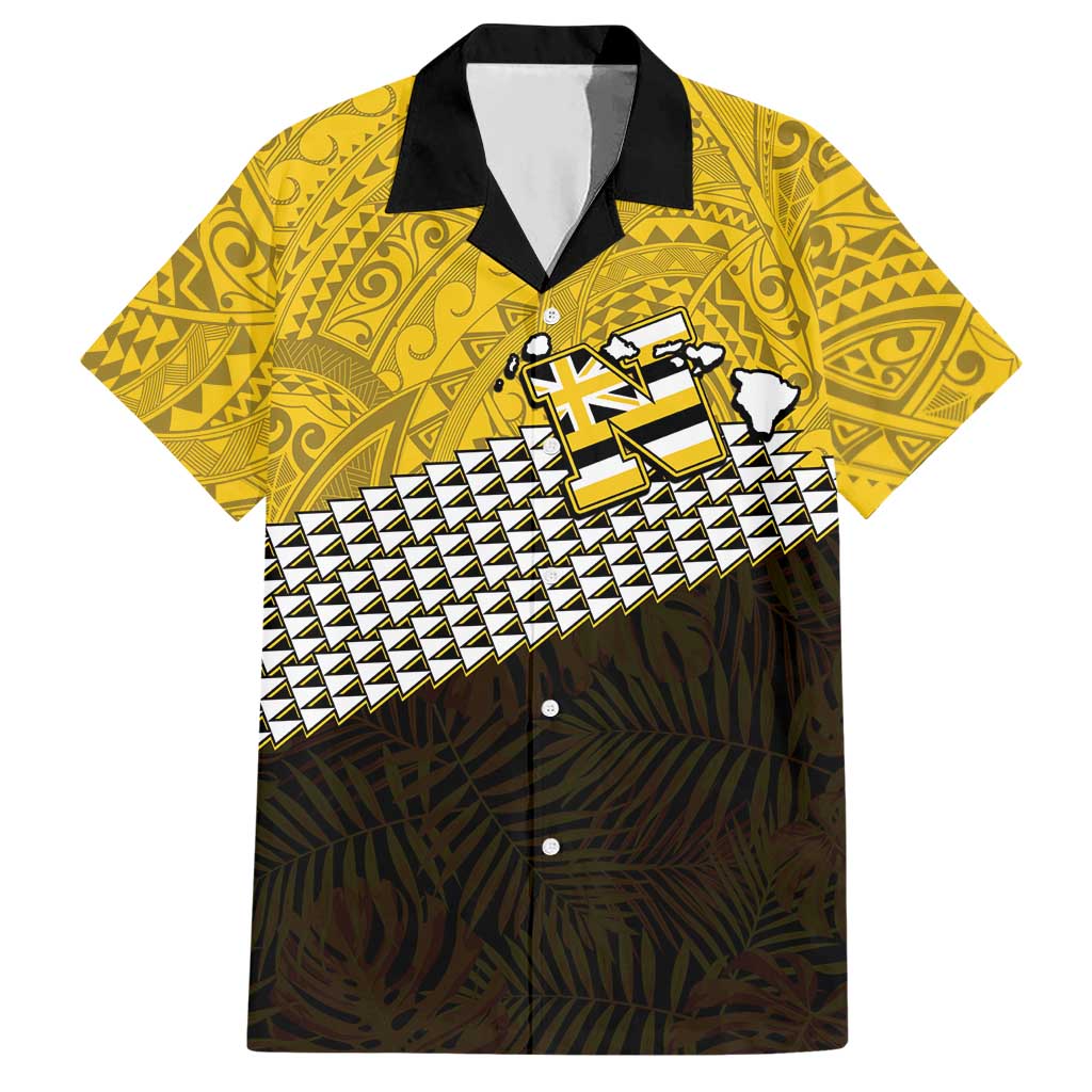 Hawaii Nanakuli High Alumni Custom Hawaiian Shirt Kanaka Arrows Tropical Vibes LT7 Yellow Black - Polynesian Pride
