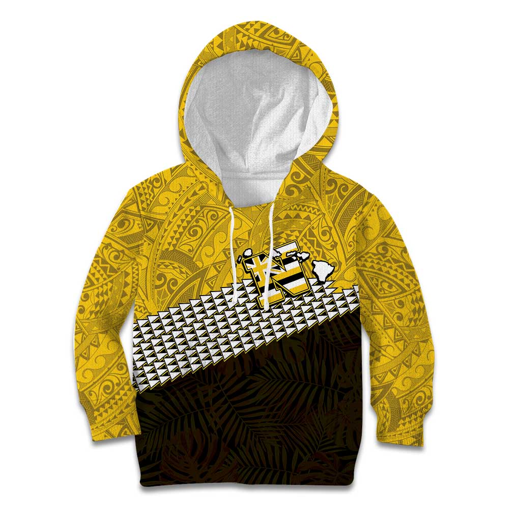 Hawaii Nanakuli High Alumni Custom Kid Hoodie Kanaka Arrows Tropical Vibes LT7 Hoodie Yellow Black - Polynesian Pride