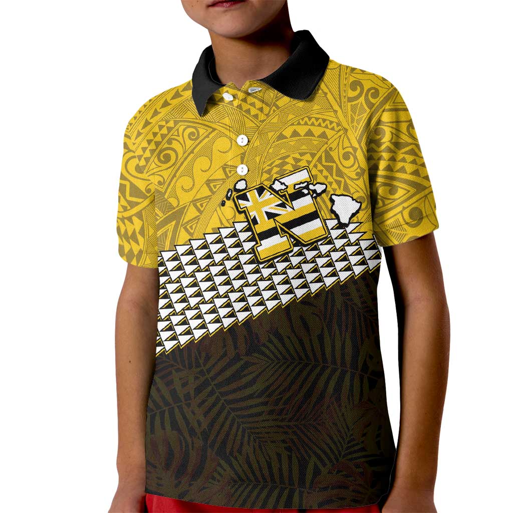 Hawaii Nanakuli High Alumni Custom Kid Polo Shirt Kanaka Arrows Tropical Vibes LT7 Kid Yellow Black - Polynesian Pride