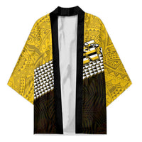 Hawaii Nanakuli High Alumni Custom Kimono Kanaka Arrows Tropical Vibes LT7 Unisex Yellow Black - Polynesian Pride