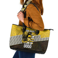 Hawaii Nanakuli High Alumni Custom Leather Tote Bag Kanaka Arrows Tropical Vibes LT7 Yellow Black - Polynesian Pride