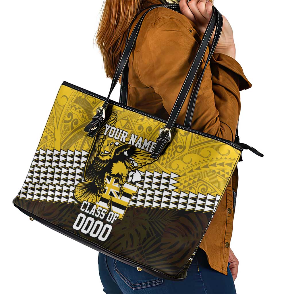 Hawaii Nanakuli High Alumni Custom Leather Tote Bag Kanaka Arrows Tropical Vibes LT7 - Polynesian Pride