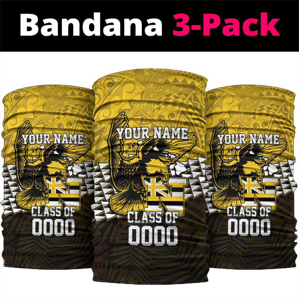 Hawaii Nanakuli High Alumni Custom Neck Gaiter Kanaka Arrows Tropical Vibes LT7 package One Size: 25*50cm Yellow Black - Polynesian Pride