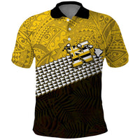 Hawaii Nanakuli High Alumni Custom Polo Shirt Kanaka Arrows Tropical Vibes LT7 Yellow Black - Polynesian Pride