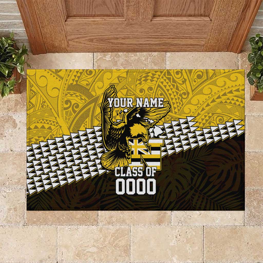 Hawaii Nanakuli High Alumni Custom Rubber Doormat Kanaka Arrows Tropical Vibes LT7 Yellow Black - Polynesian Pride