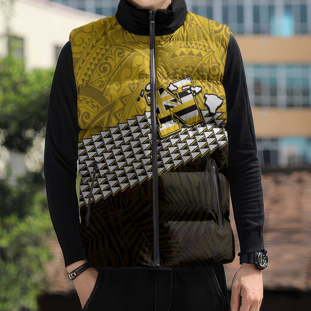 Hawaii Nanakuli High Alumni Custom Sleeveless Puffer Jacket Kanaka Arrows Tropical Vibes LT7 - Polynesian Pride