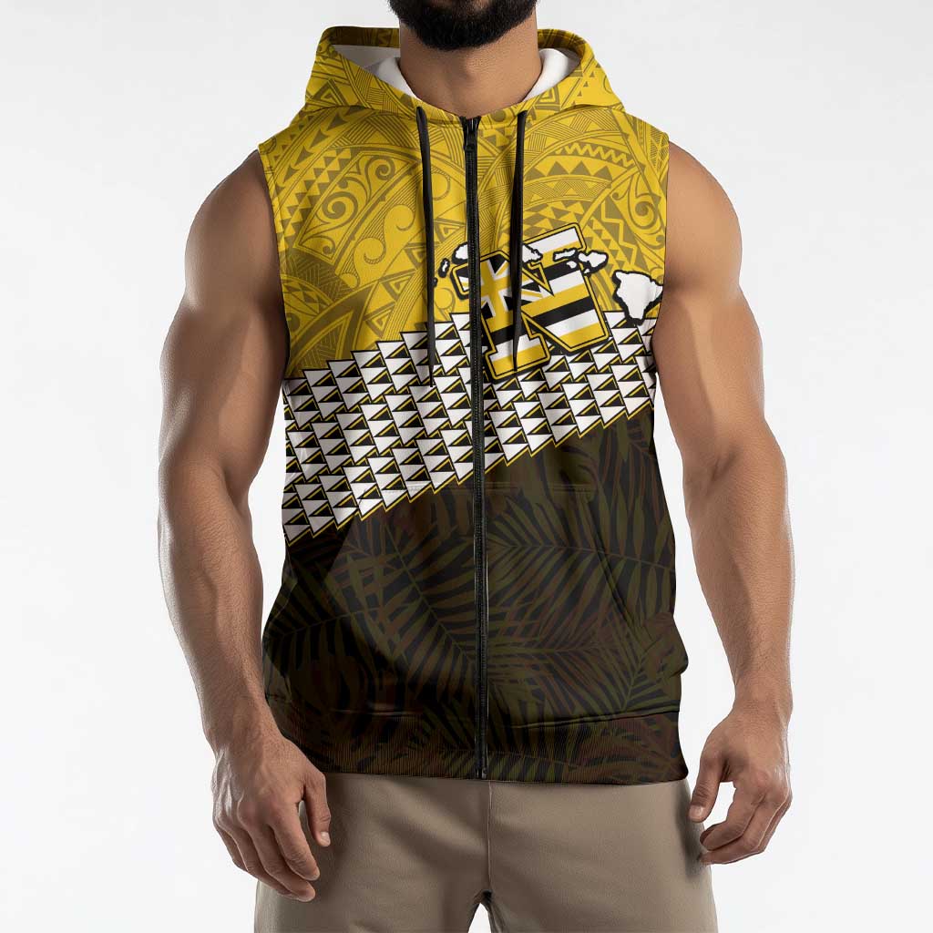 Hawaii Nanakuli High Alumni Custom Sleeveless Zip Hoodie Kanaka Arrows Tropical Vibes LT7 - Polynesian Pride