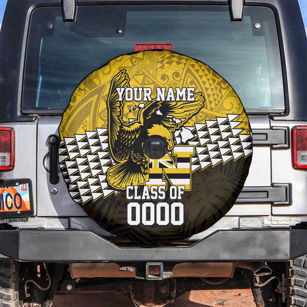 Hawaii Nanakuli High Alumni Custom Spare Tire Cover Kanaka Arrows Tropical Vibes LT7 Yellow Black - Polynesian Pride