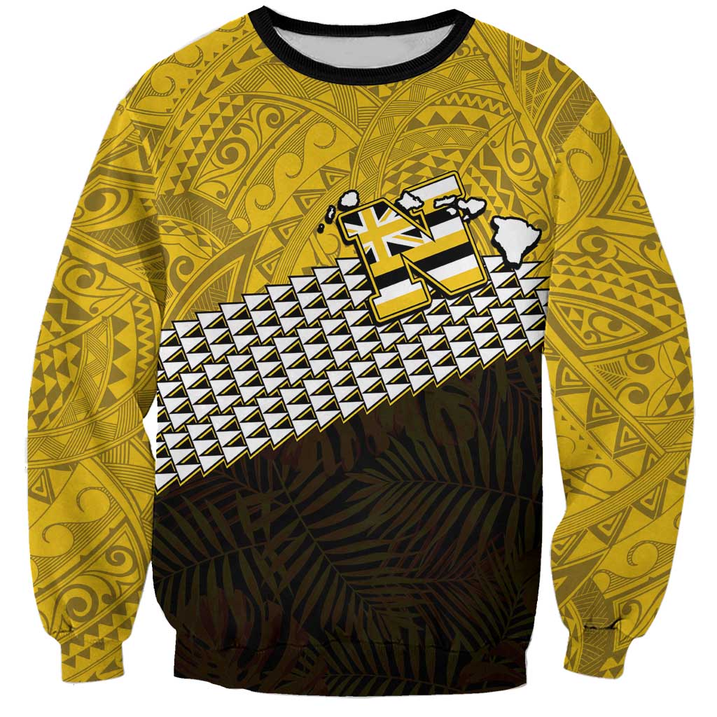 Hawaii Nanakuli High Alumni Custom Sweatshirt Kanaka Arrows Tropical Vibes LT7 Unisex Yellow Black - Polynesian Pride