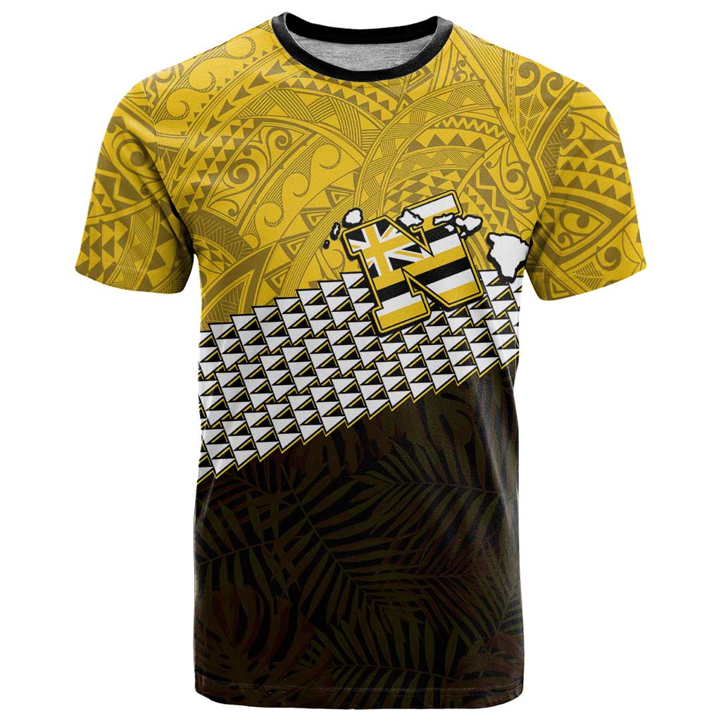 Hawaii Nanakuli High Alumni Custom T Shirt Kanaka Arrows Tropical Vibes LT7 Yellow Black - Polynesian Pride