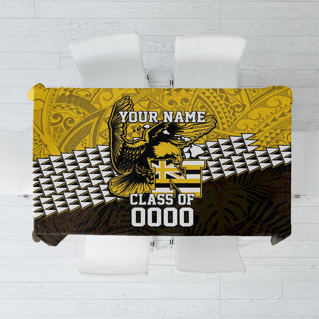 Hawaii Nanakuli High Alumni Custom Tablecloth Kanaka Arrows Tropical Vibes LT7 Yellow Black - Polynesian Pride
