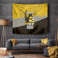 Hawaii Nanakuli High Alumni Custom Tapestry Kanaka Arrows Tropical Vibes LT7 Yellow Black - Polynesian Pride