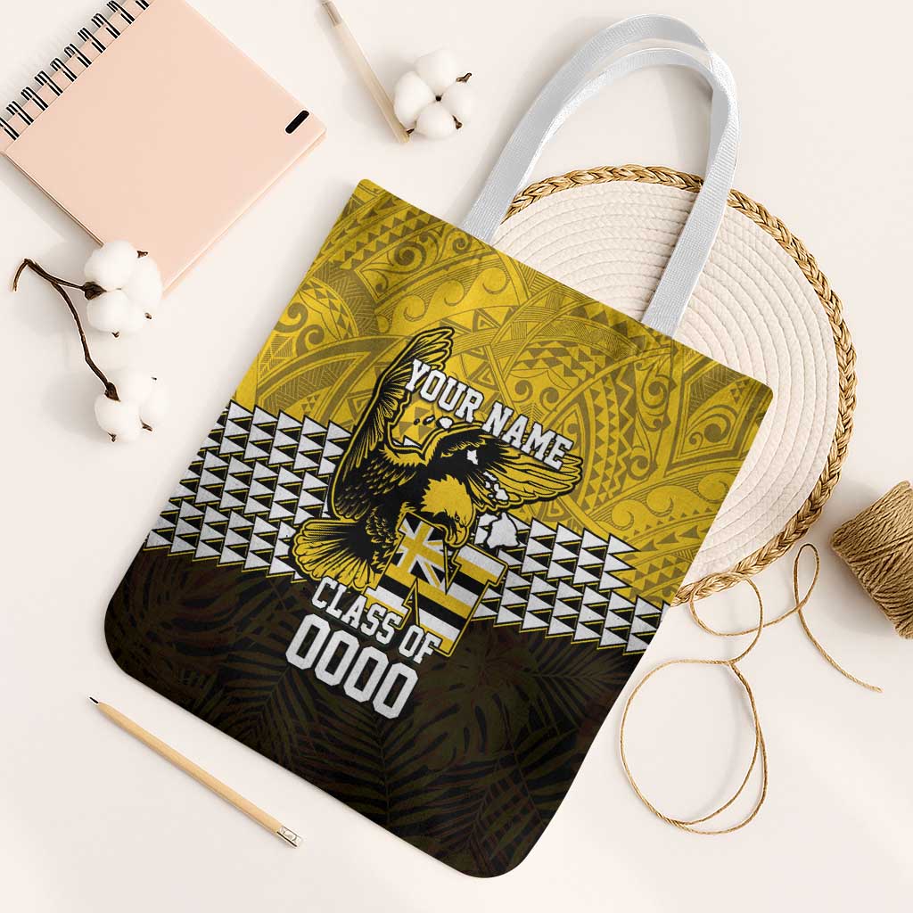 Hawaii Nanakuli High Alumni Custom Tote Bag Kanaka Arrows Tropical Vibes LT7 White Strap One Size Yellow Black - Polynesian Pride