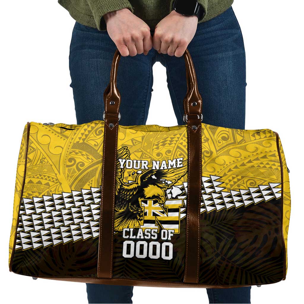 Hawaii Nanakuli High Alumni Custom Travel Bag Kanaka Arrows Tropical Vibes LT7 Yellow Black - Polynesian Pride