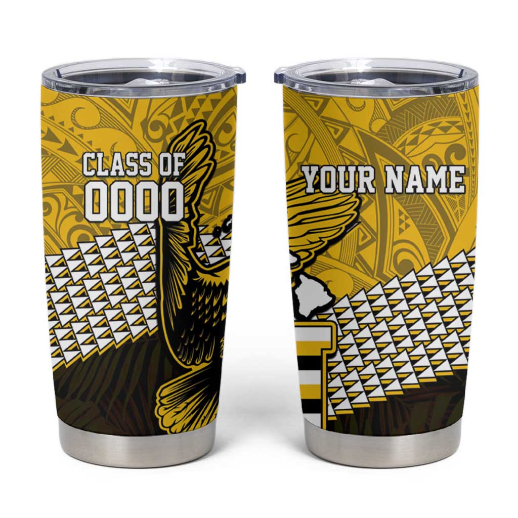 Hawaii Nanakuli High Alumni Custom Tumbler Cup Kanaka Arrows Tropical Vibes LT7 Yellow Black - Polynesian Pride