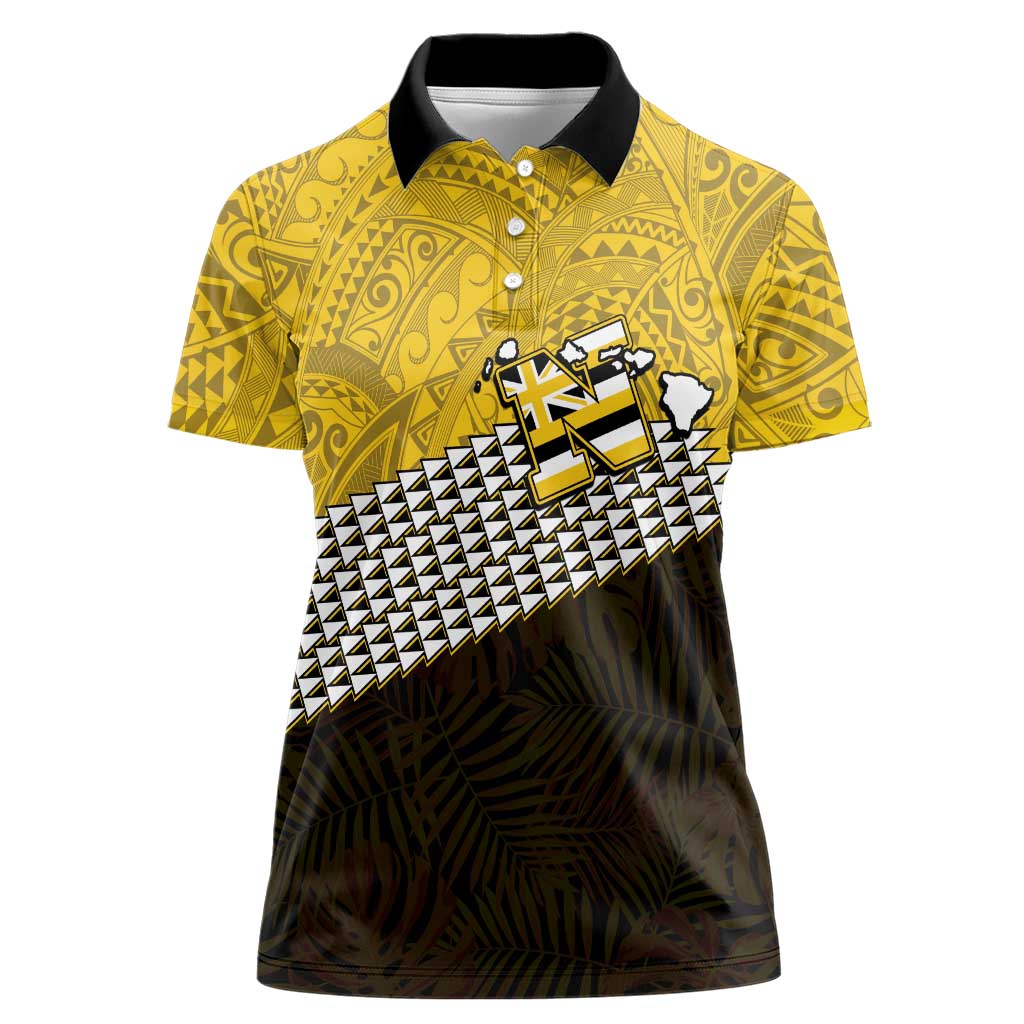 Hawaii Nanakuli High Alumni Custom Women Polo Shirt Kanaka Arrows Tropical Vibes LT7 Female Yellow Black - Polynesian Pride