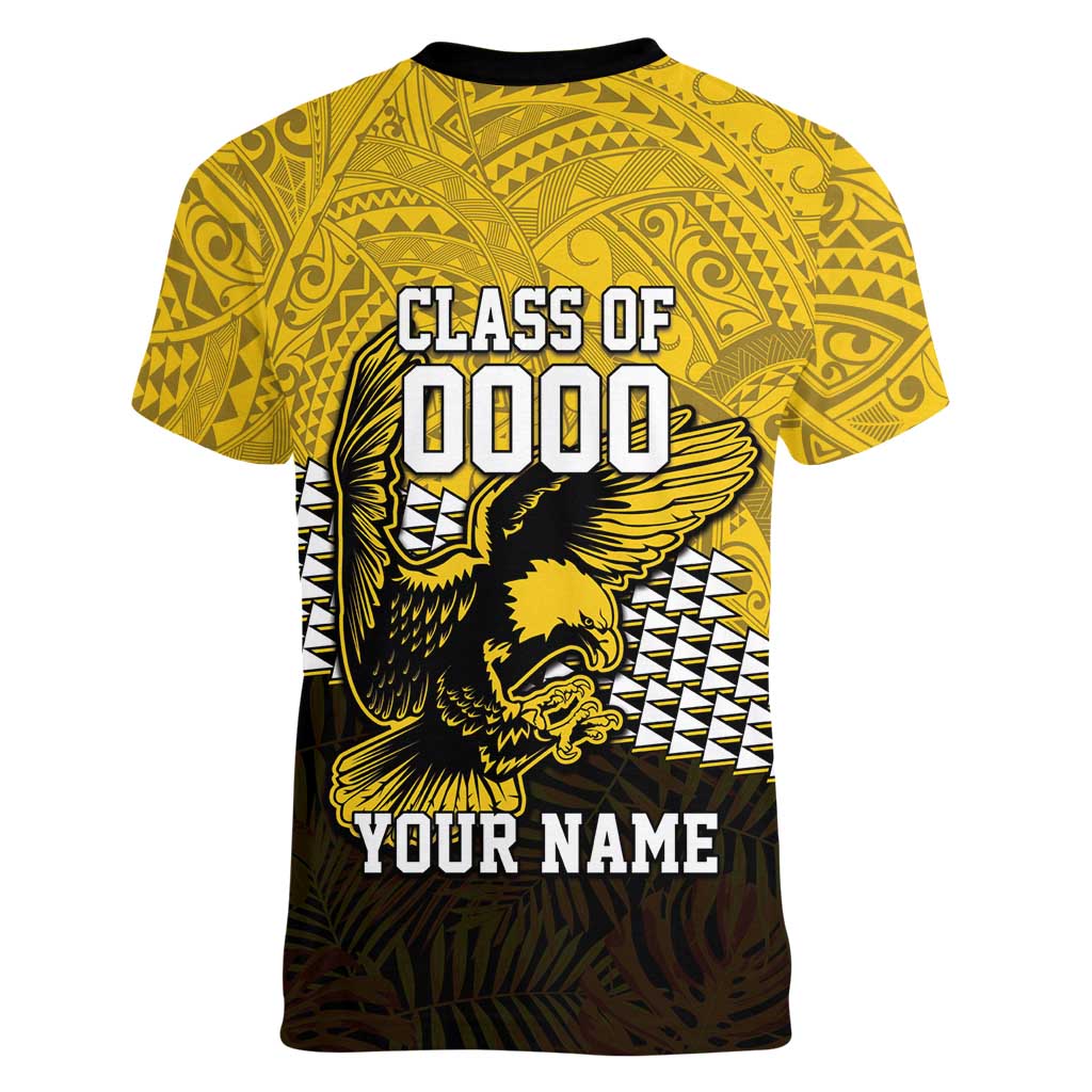 Hawaii Nanakuli High Alumni Custom Women V-Neck T-Shirt Kanaka Arrows Tropical Vibes LT7 - Polynesian Pride