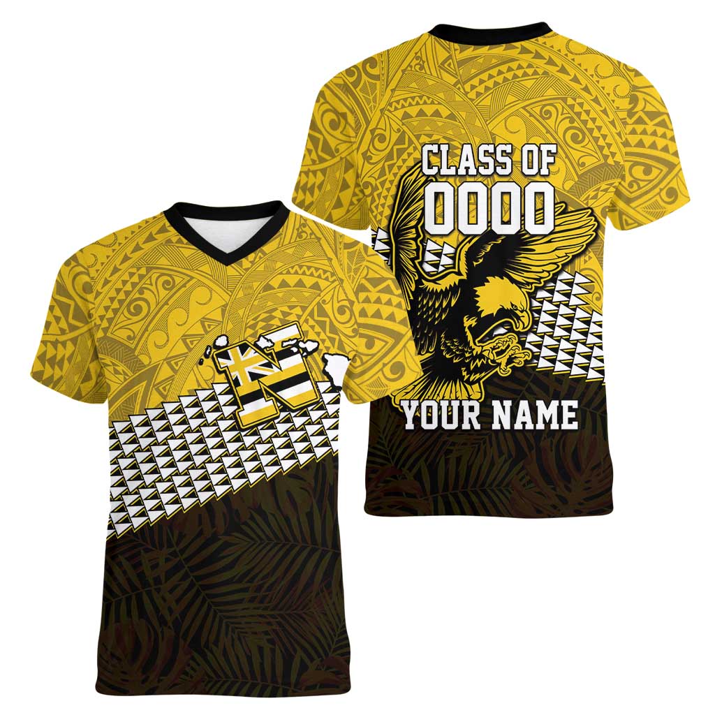 Hawaii Nanakuli High Alumni Custom Women V-Neck T-Shirt Kanaka Arrows Tropical Vibes LT7 - Polynesian Pride