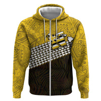 Hawaii Nanakuli High Alumni Custom Zip Hoodie Kanaka Arrows Tropical Vibes LT7 Zip Hoodie Yellow Black - Polynesian Pride