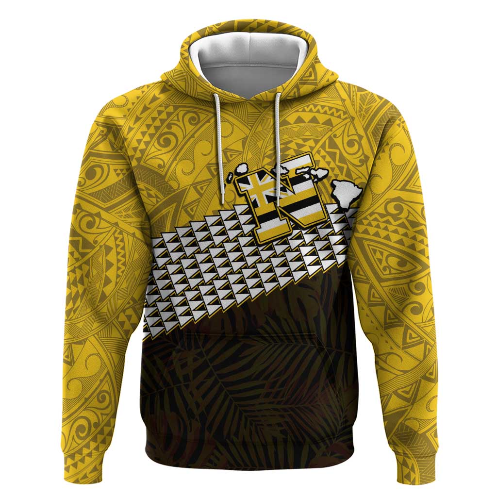 Hawaii Nanakuli High Alumni Custom Zip Hoodie Kanaka Arrows Tropical Vibes LT7 Pullover Hoodie Yellow Black - Polynesian Pride