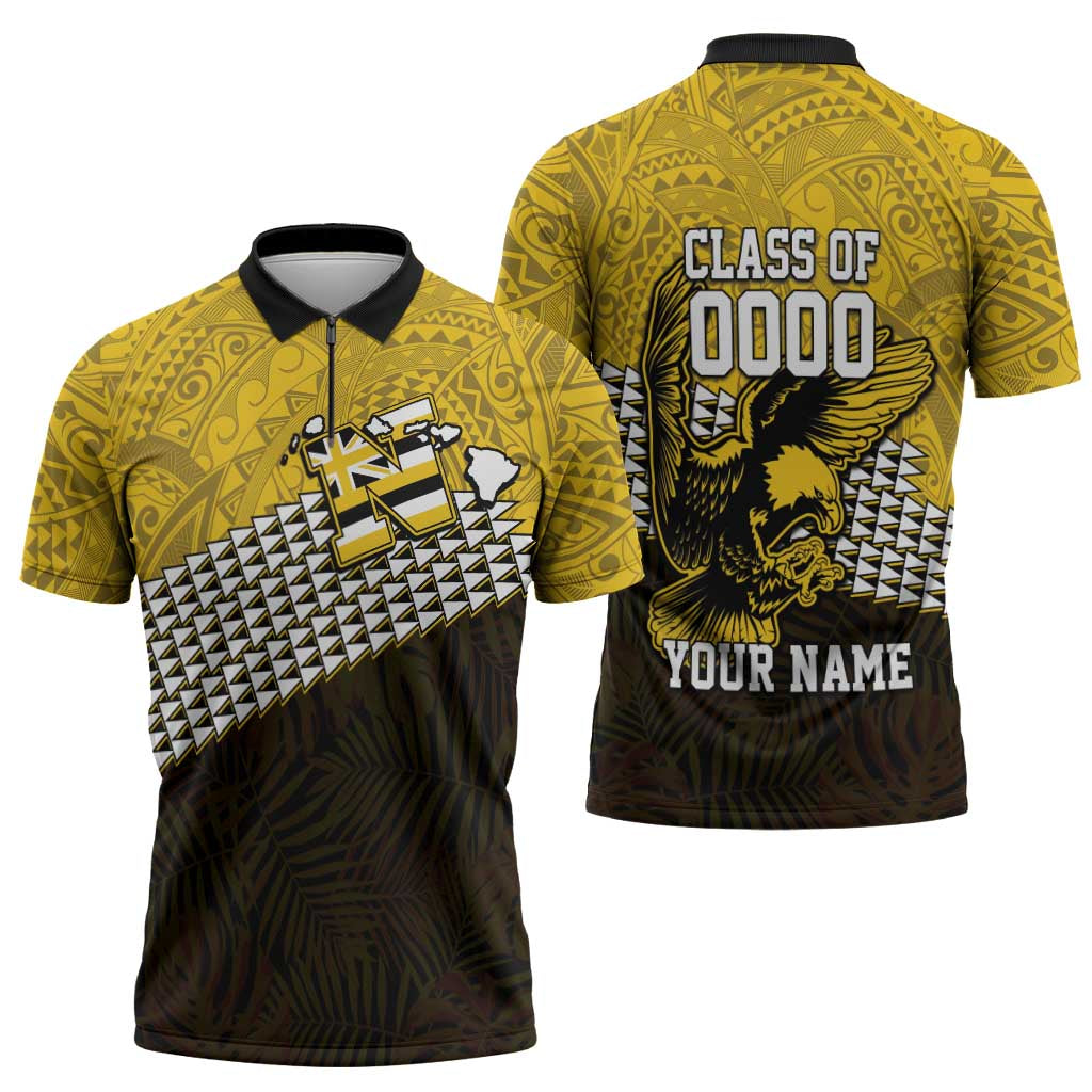Hawaii Nanakuli High Alumni Custom Zipper Polo Shirt Kanaka Arrows Tropical Vibes LT7 - Polynesian Pride