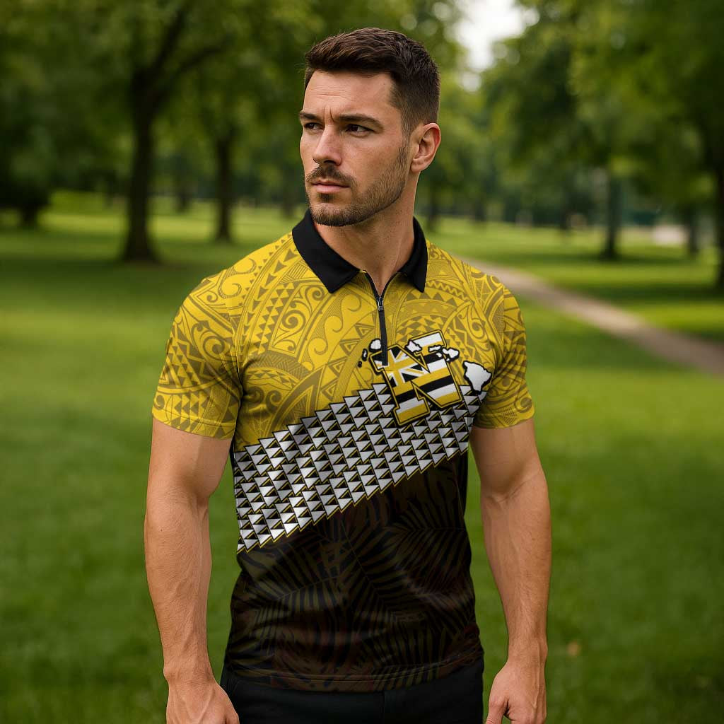 Hawaii Nanakuli High Alumni Custom Zipper Polo Shirt Kanaka Arrows Tropical Vibes LT7 - Polynesian Pride