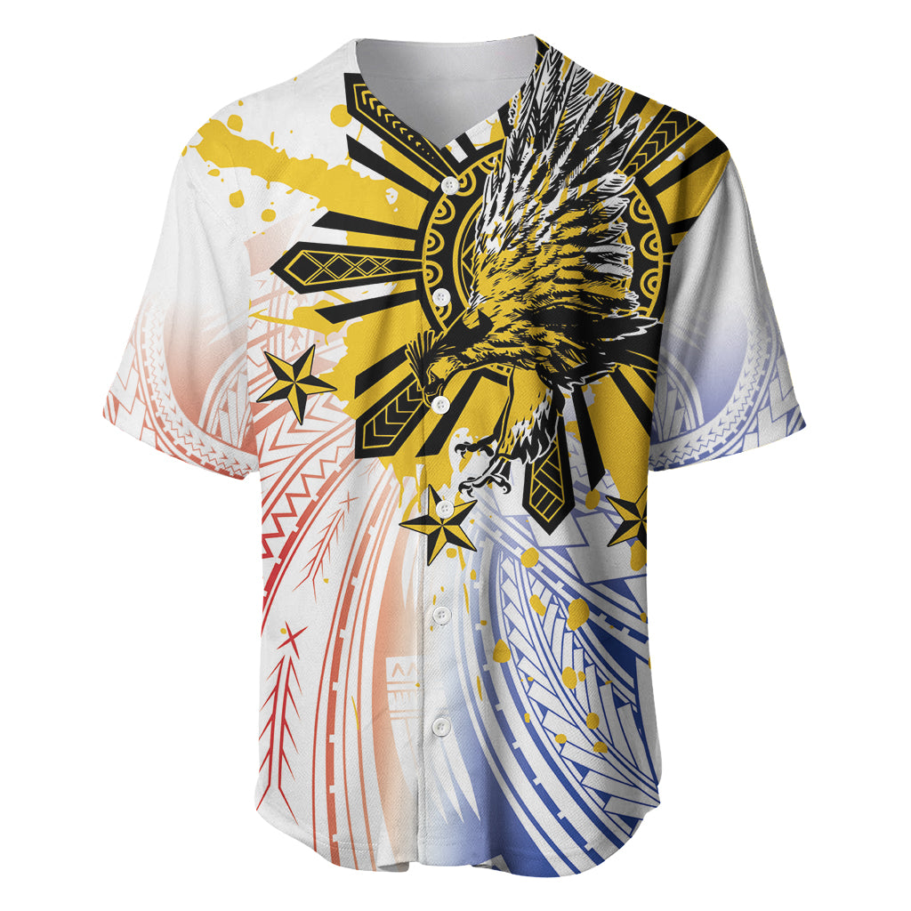 Philippines Independence Day Baseball Jersey Eagle Mix Filipino Flag Tribal Style