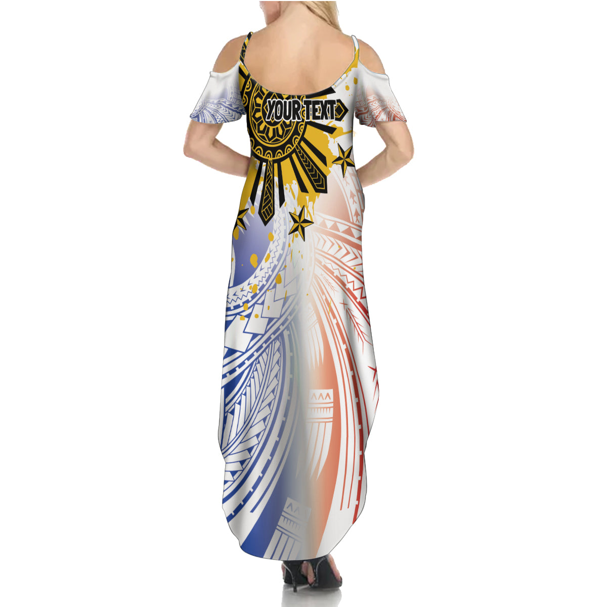 Philippines Independence Day Summer Maxi Dress Eagle Mix Filipino Flag Tribal Style