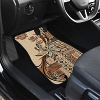 Talofa Samoa Mamanu Siapo Mix Malu Car Mats Classic Beige Frangipani and Turtles LT7 - Polynesian Pride