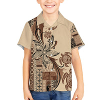 Talofa Samoa Mamanu Siapo Mix Malu Family Matching Mermaid Dress and Hawaiian Shirt Classic Beige Frangipani and Turtles