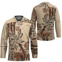 Talofa Samoa Mamanu Siapo Mix Malu Hockey Jersey Classic Beige Frangipani and Turtles