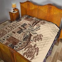 Talofa Samoa Mamanu Siapo Mix Malu Quilt Classic Beige Frangipani and Turtles LT7 - Polynesian Pride