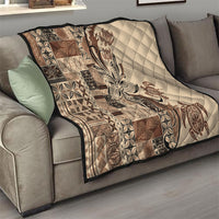 Talofa Samoa Mamanu Siapo Mix Malu Quilt Classic Beige Frangipani and Turtles LT7 - Polynesian Pride