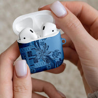 Talofa Samoa Mamanu Siapo Mix Malu AirPods Case Cool Blue Frangipani and Turtles LT7 - Polynesian Pride