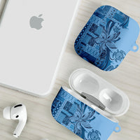 Talofa Samoa Mamanu Siapo Mix Malu AirPods Case Cool Blue Frangipani and Turtles LT7 - Polynesian Pride