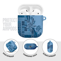Talofa Samoa Mamanu Siapo Mix Malu AirPods Case Cool Blue Frangipani and Turtles LT7 - Polynesian Pride