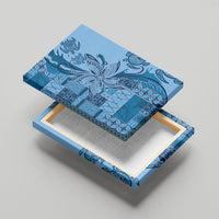 Talofa Samoa Mamanu Siapo Mix Malu Canvas Wall Art Cool Blue Frangipani and Turtles LT7 - Polynesian Pride