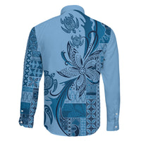Talofa Samoa Mamanu Siapo Mix Malu Family Matching Mermaid Dress and Hawaiian Shirt Cool Blue Frangipani and Turtles