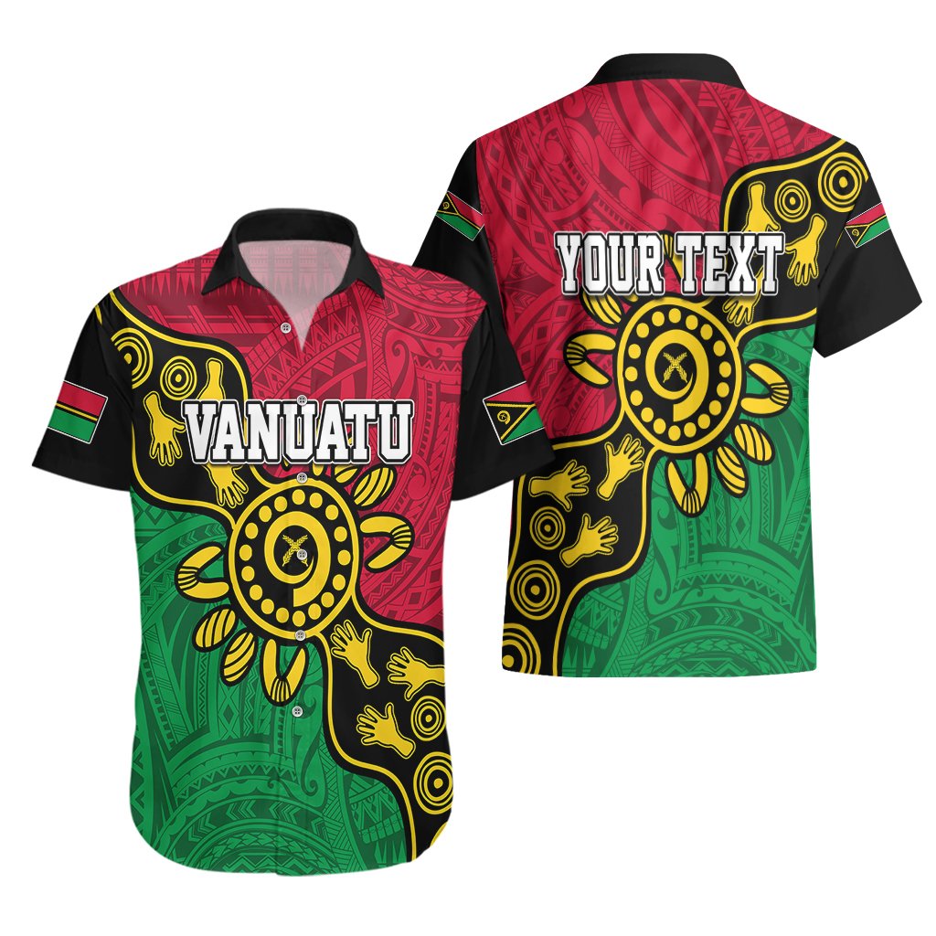 Personalised Vanuatu Hawaiian Shirt Mix Aboriginal Dot Art LT7 - Polynesian Pride