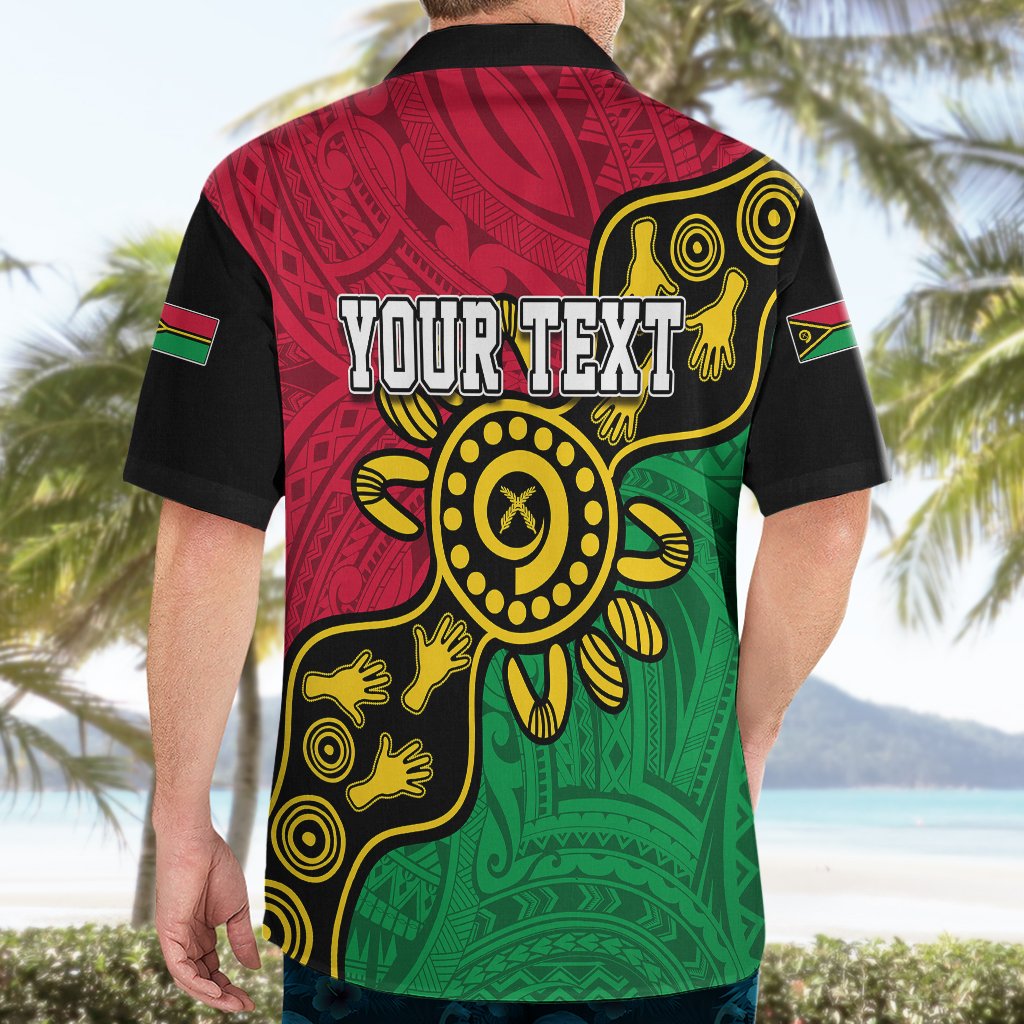 Personalised Vanuatu Hawaiian Shirt Mix Aboriginal Dot Art LT7 - Polynesian Pride