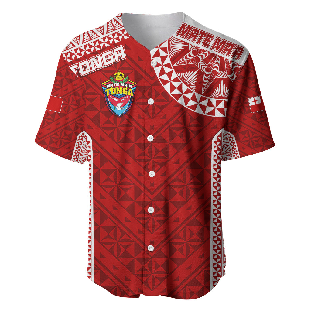 Personalised Tonga Rugby Baseball Jersey Mate Ma'a Tonga Champions LT7 Red - Polynesian Pride